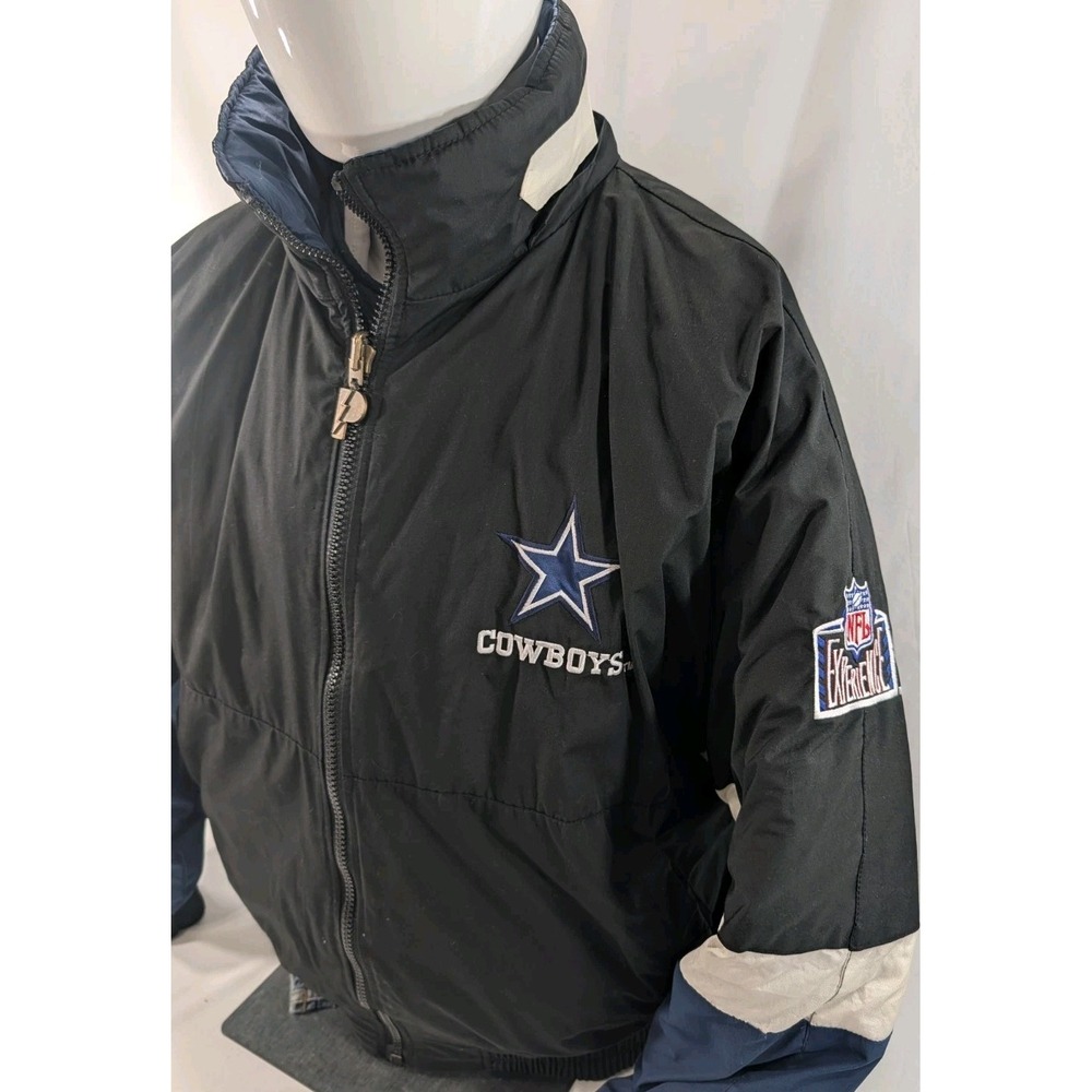 Pro Player Dallas Cowboys Reversible Puffer Jacket 90s Vintage Men's Size Big XL